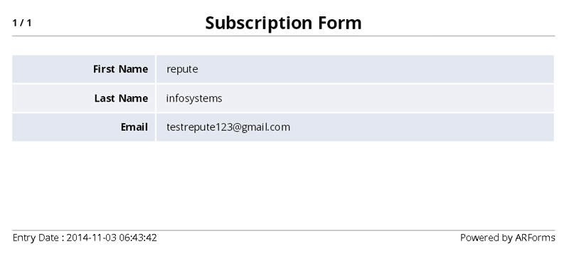 ARFoms PDF Creator - Template 1